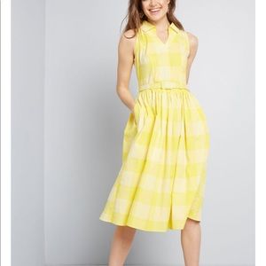 Brand New Modcloth Yellow Vintage Summer Dress